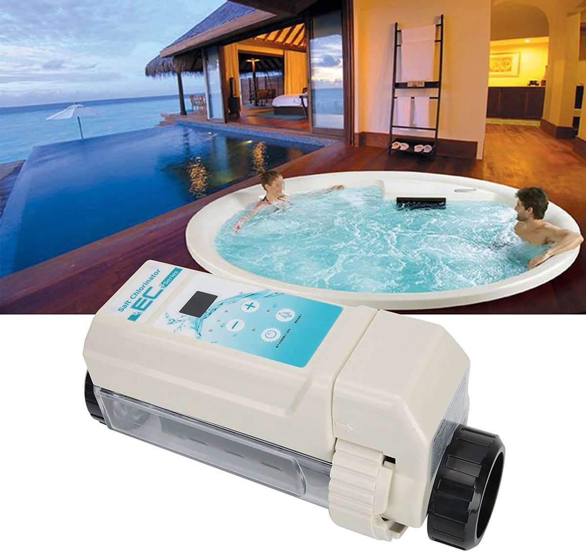 POOLTRONICS Zoutelectrolyse Zoutwater Chloor Generator Waterbehandeling Op Zout Voor Intex En Bestway Zwembaden Ook Mogelijk Om Volledig Te Automatiseren 20gh Zwembaden Tot 60m3