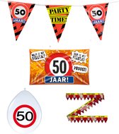 50 jaar verjaardag versiering pakket verkeersbord incl. Gevelvlag | 50 jaar versiering | 50 jaar feestje