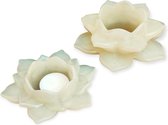 Resin Art JR: Set van twee Lotus bloem kaarsenhouders / Waxinelichtjeshouders