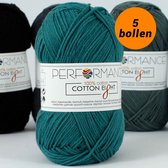 Cotton huit coton au crochet pétrole (1010) - 5 pelotes de 1 couleur