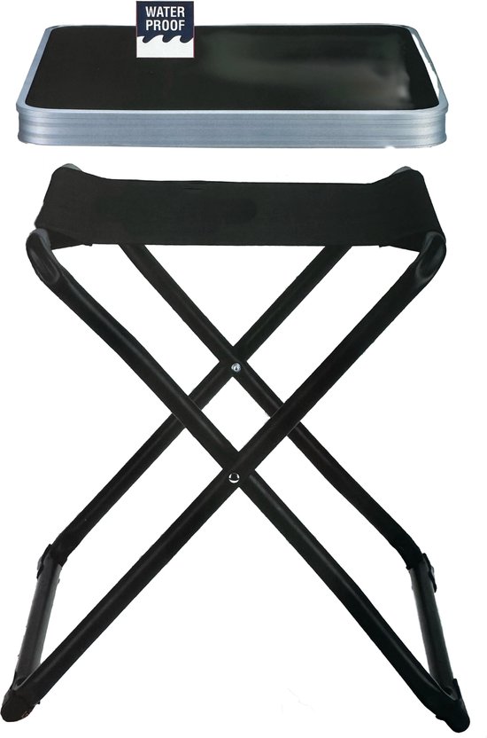 Tabouret pliable 3BMT Pliable - avec plateau de table - tabouret de camping  idéal