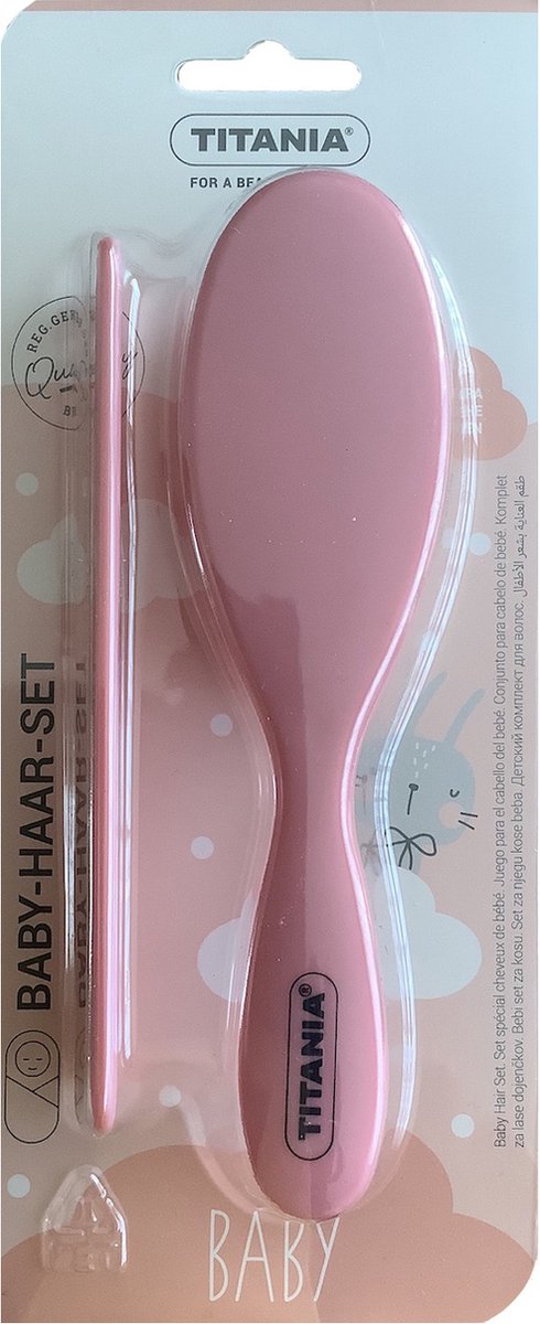 Baby Haarkam en Haarborstel set Roze - Baby Verzorgingsset - Baby Kam - Baby Borstel - Jongens en Meisjes — afbeelding 2