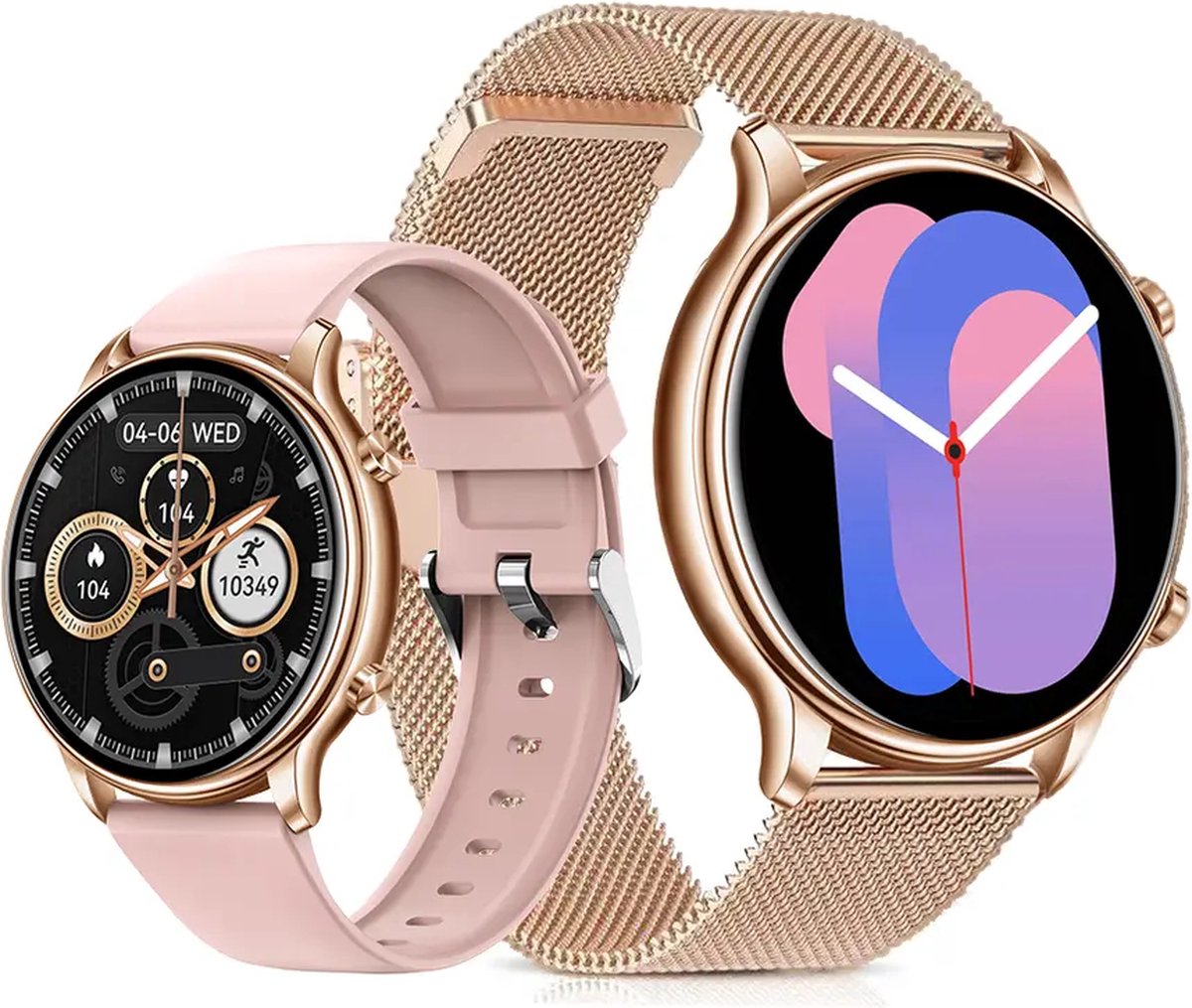 Smartwatch Dames Rosé Goud iOS en Android Smartwatches HD