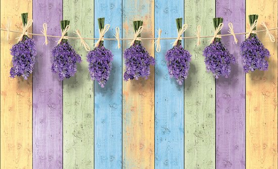 Tableau sur Toile en 5 parties Fleurs violettes Nature