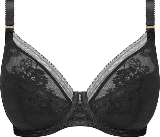 Fantasie FUSION LACE UW PADDED PLUNGE BRA Dames Beha - Black - Maat 80D