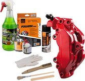 Kit de peinture pour étriers de frein Foliatec - Racing Rosso - 3 composants - Nettoyant pour jantes inclus