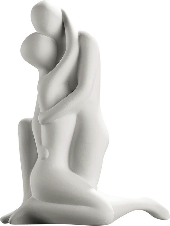 francis couple sculpuur jij en ik - kermiek - 31 cm hoog - kleur wit