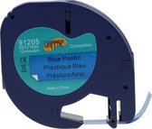 Dappaz - Dymo LetraTag 91205 Labeltape Zwart op Blauw 12 mm x 4 m - Geschikt voor LetraTag Labelprinter S0721650 - 1 stuks