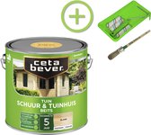 CetaBever Schuur & Tuinhuis Beits - Zijdeglans - Blank - 2,5 liter Inclusief 6 delige beitsset
