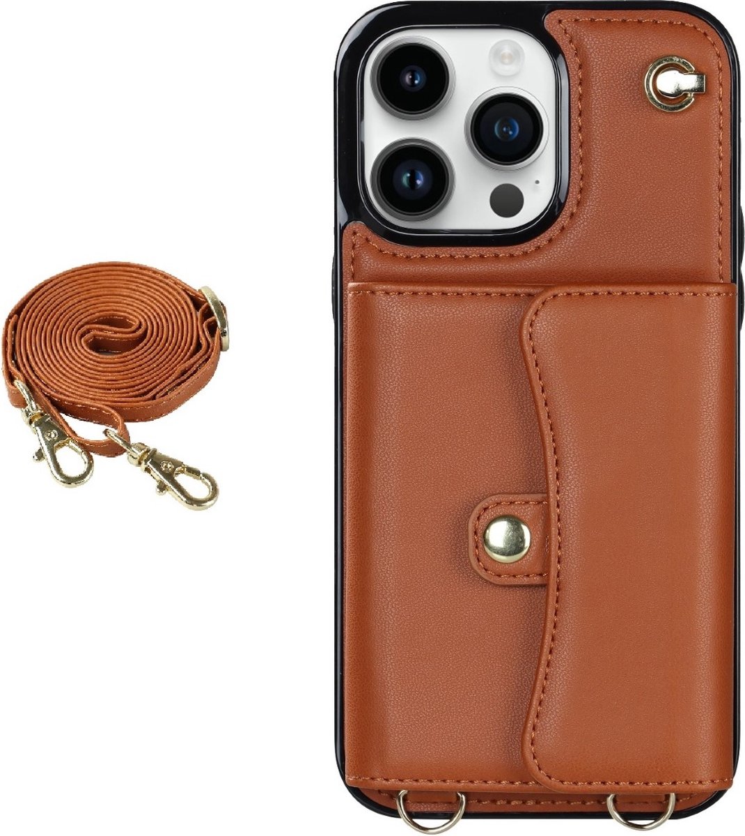 Hoesje geschikt voor Samsung Galaxy A52 - Backcover - Koord - Pasjeshouder - Portemonnee - Kunstleer - Bruin