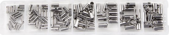 Set - Stainless Steel Eindkapjes (binnenmaat 1 - 4 mm) Antiek Zilver (110 Stuks)