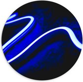 Dibond Muurcirkel - Blauwe Golvende Streep (Niet Lichtgevend) - 100x100 cm Foto op Aluminium Muurcirkel (met ophangsysteem)