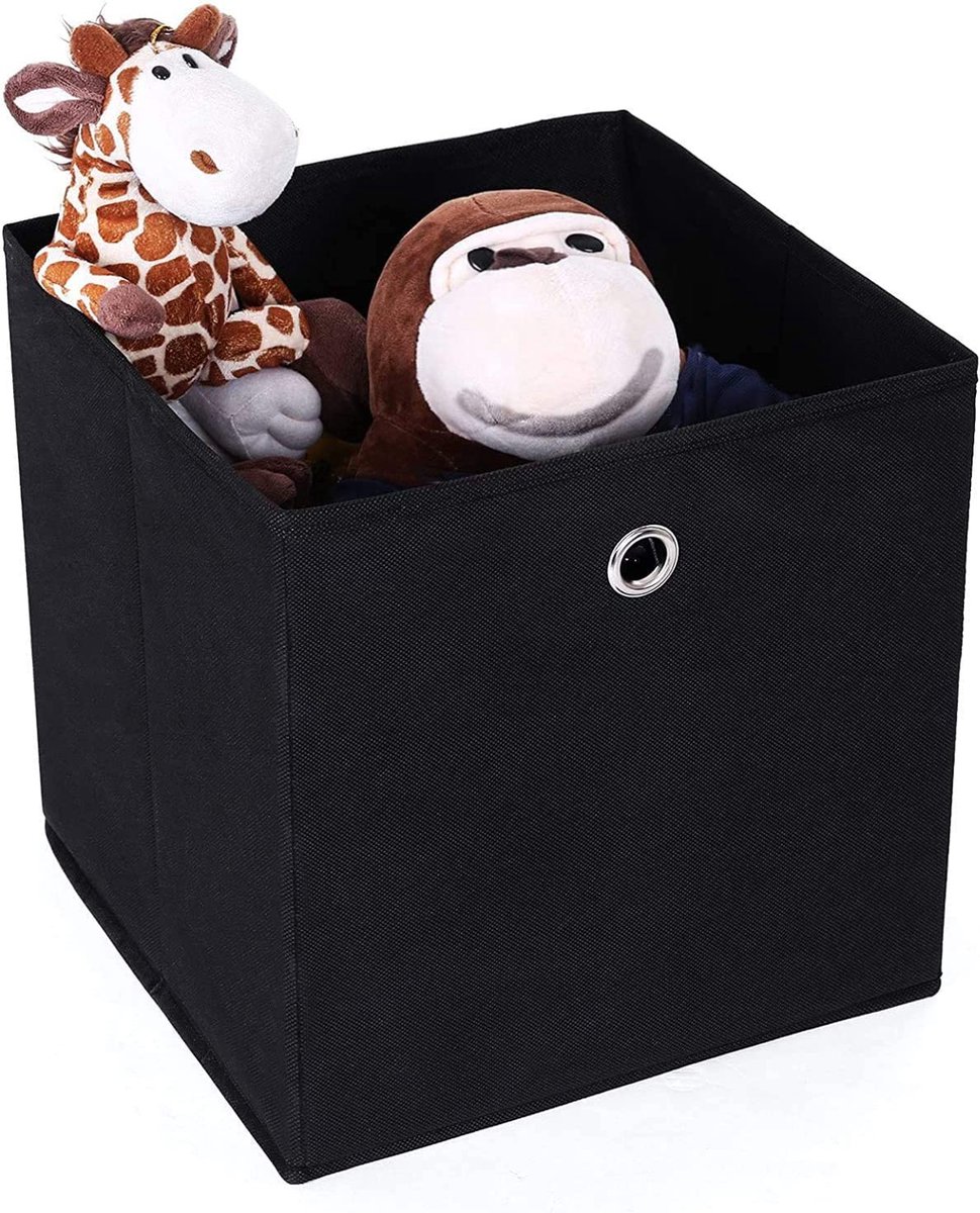Mangata Opbergdoos, stof, 28 x 28 x 28 cm, opbergmand, stof in kubussen voor kast, plank en kleding (roze/wit, 4 stuks