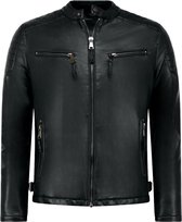 Enos Veste en simili cuir homme - Veste motard - Veste noire Homme Veste taille S