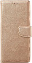 Multimedia & Accessoires PU Lederen Wallet Book Case Hoesje geschikt voor Samsung Galaxy A34 5G – Goud - Portemonnee – Met Stand – Kaarthouder – Pasjes Houder – Magneet Sluiting – Bookcase
