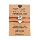 Bracelets d'amitié pour 2 avec Hartjes - Mère et fille - Bracelets rouges - Bracelet BFF sur carte cadeau - Pax Amare