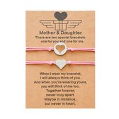 Bracelets d'amitié pour 2 avec Hartjes - Mère et fille - Bracelets roses - Bracelet BFF sur carte cadeau - Pax Amare