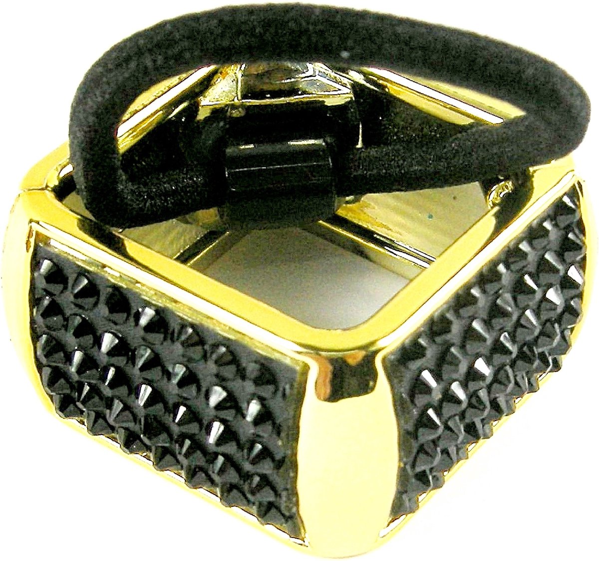 Staartklem zwart strass steentjes vierkant