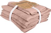 Biologische handdoeken - handdoekenset van 100% natuurlijk biologisch katoen - Zero Waste, duurzaam en plasticvrij - zacht, sneldrogend en machinewasbaar - baksteen, verpakking van 6 stuks 2x 30x50+4x 50x90