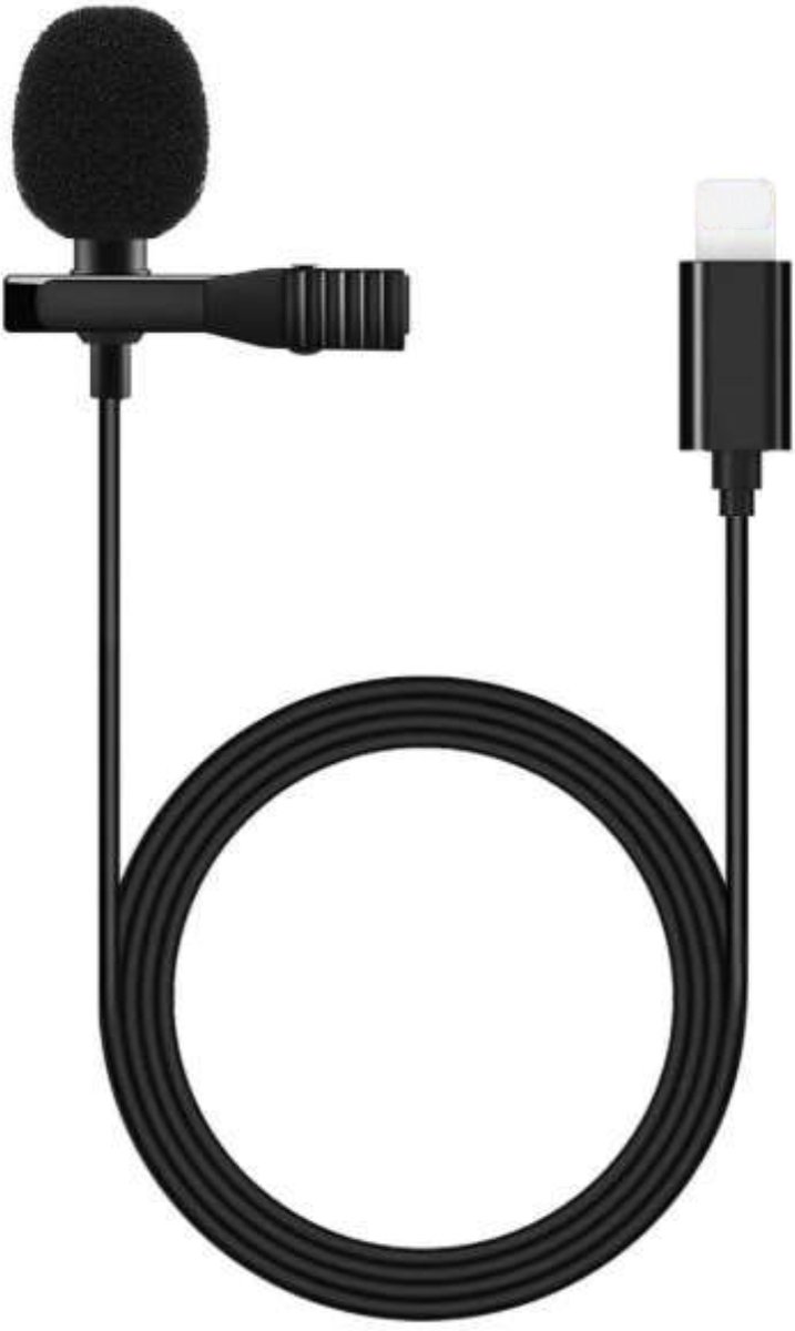 Mini Clip Professionele microfoon met Lightning geschikt voor iPhone en iPad - Mini Clip microfoon - Lavalier Clip On systeem - 1.5 meter kabel
