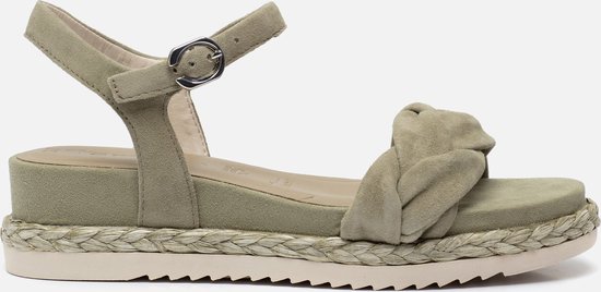 Tamaris Sandalen met sleehak groen Leer - Dames - Maat 38