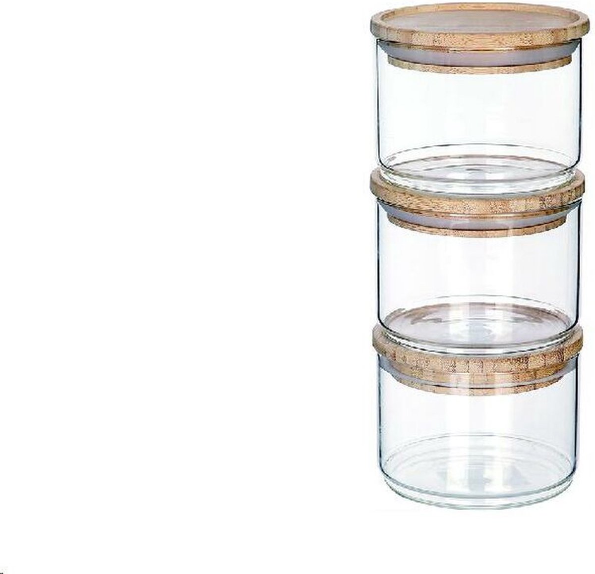 Salière Élégante DKD Home Decor Avec Couvercle En Bambou Et Porcelaine Blanche Naturelle - 12 X 10 X 11 Cm