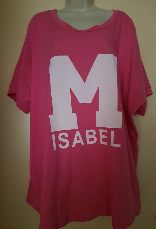 Dames T shirt M Isabel fuchsia roze One size 42/46