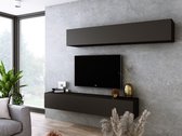 Meubel Square - TV meubel VELA - Mat Zwart - 180 cm - Wandmeubel - hangende kast