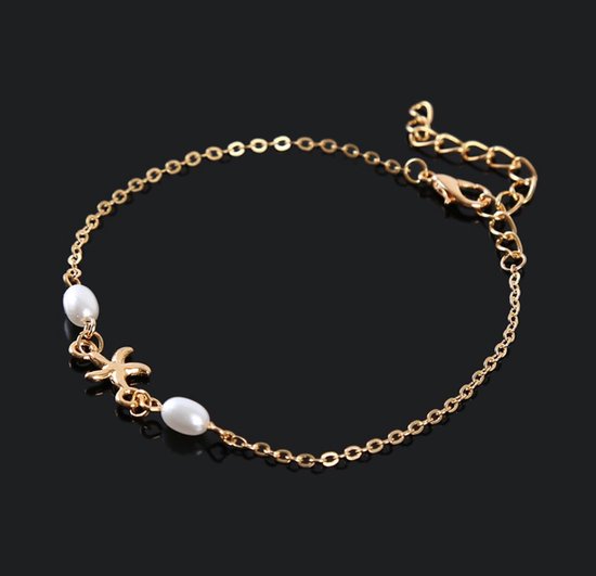 KnSam Voetsieraad boho, blad enkelbandje dames legering armband dames