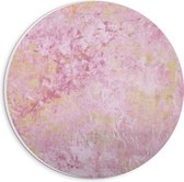 PVC Schuimplaat Muurcirkel - Pastelroze Patroon Gouden Details - 20x20 cm Foto op Muurcirkel (met ophangsysteem)