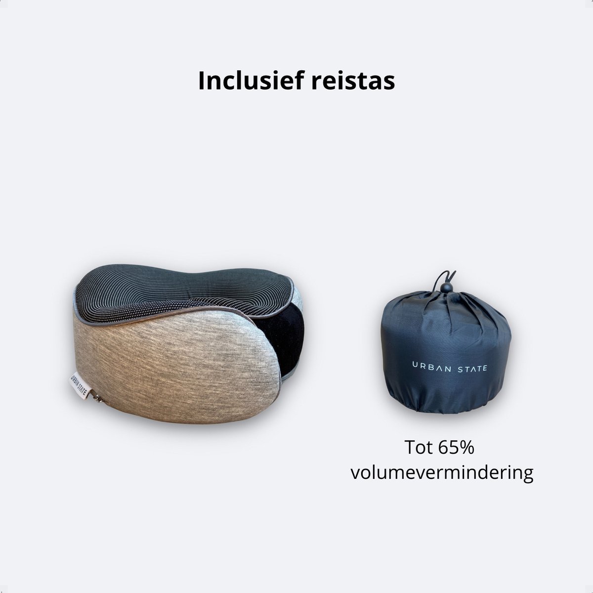 SMSOM Reiskussen beste nek vliegtuig ondersteuning kussen memory foam kussen comfortabele ademende auto U-vorm hoofd kussen tas gemakkelijk te dragen ( grijs