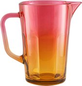 Gigi Magical Sunrise Waterkaraf, glas, 1 liter, met handige handgreep, kleurrijke waterkan, 19 cm, oranje, roze, glazen kan, glazen karaf, 1 lite