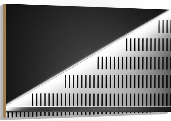 Hout - Grijze Panelen met Kleine Gleufjes - 120x80 cm - 9 mm dik - Foto op Hout (Met Ophangsysteem)