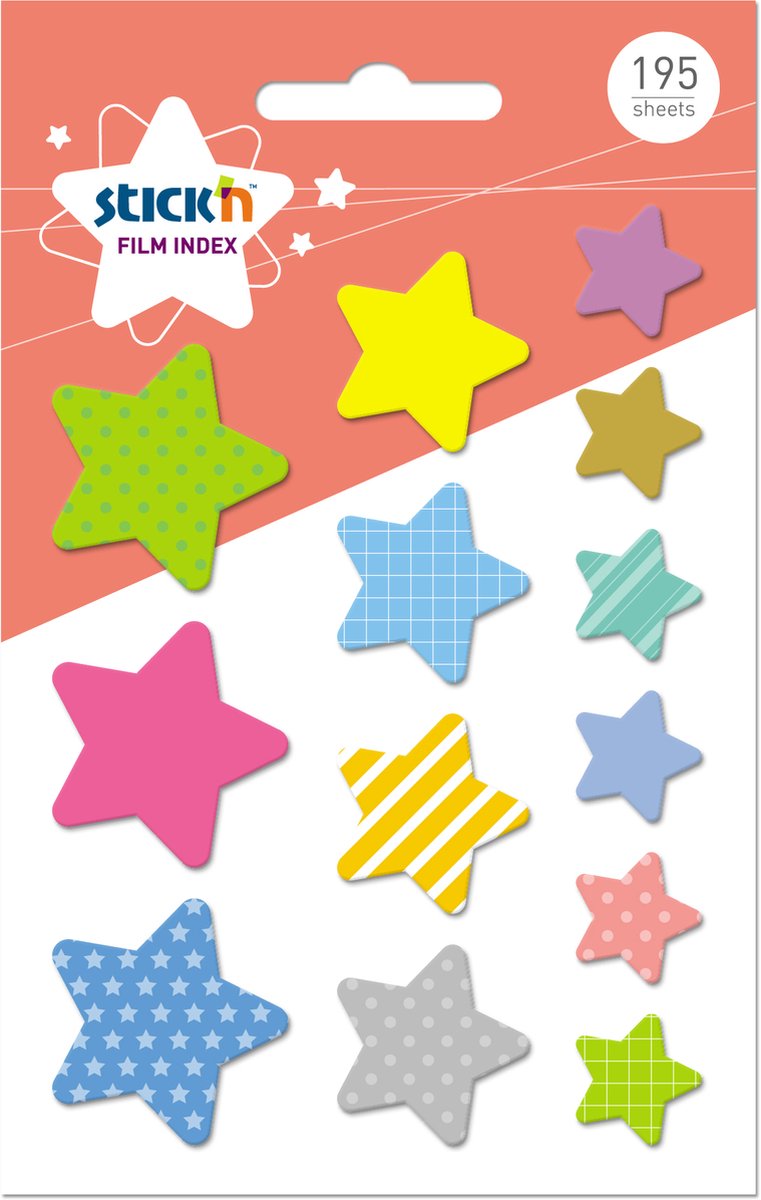 Stick'n index stickers in de vorm van sterren