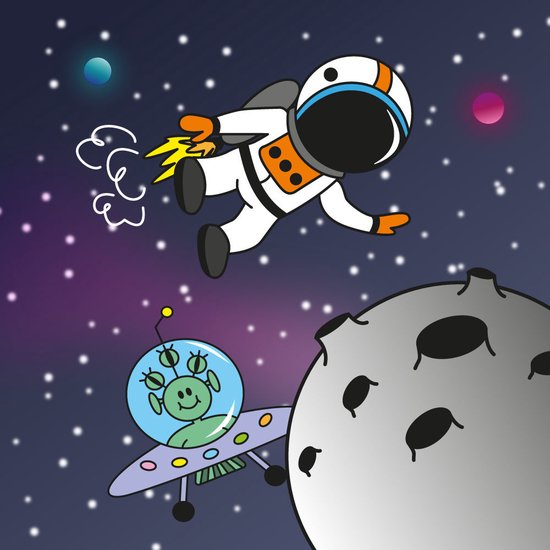 12 STUKS RUIMTE / SPACE 3D Drink Beker met Rietje en Deksel - 250ML - Ruimtevaart Plastic Bekers - Kinderfeestje - Kinderverjaardag Bekertjes - Traktatie - Uitdeelcadeaus van Merkloos — afbeelding 5