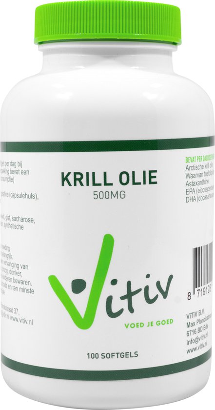 Foto: Vitiv krill olie 500 mg 100 softgels