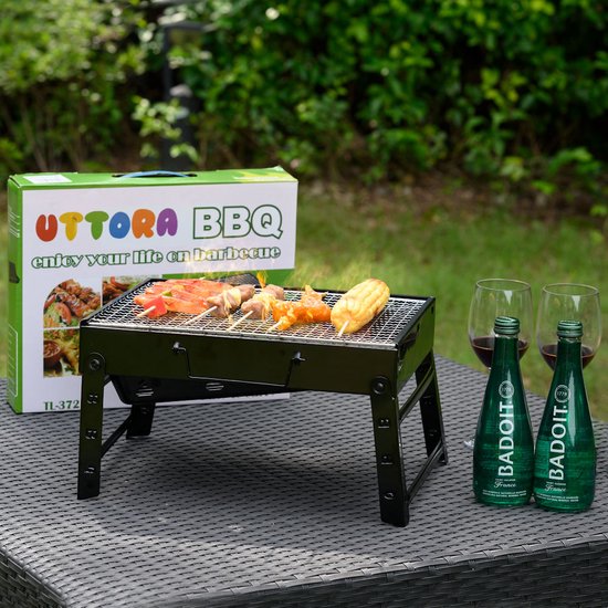 Portable Houtskool BBQ - Barbecue - Inklapbaar - Barbecue Houtskool - Tafel Grill - Camping - Strand - Festival - Park van Perel — afbeelding 4