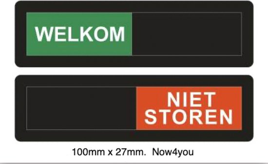 Foto: Welkom niet storen schuifbordje 100 mm x 27 mm