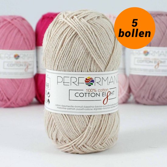 Foto: Cotton eight haakkatoen skin roze 1050 5 bollen van 1 kleur