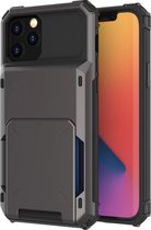 Hoesje geschikt voor iPhone 11 Pro - Backcover - Pasjeshouder - Portemonnee - TPU - Grijs