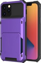 Coque Samsung Galaxy A12 - Coque arrière - Porte-cartes - Portefeuille - TPU - Violet