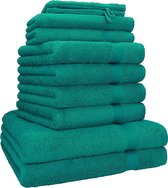 Lot de 10 serviettes en 100 % coton moyen ; deux serviettes de douche, quatre serviettes de toilette, deux serviettes d'invités, deux débarbouillettes