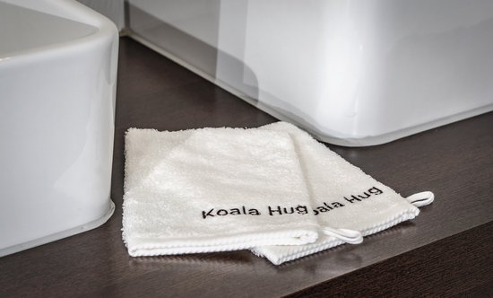 KOALA HUG TENCEL lyocell washandjes 16x21, Off white – 4 stuks; Hypoallergeen & Antibacterieel | Huidvriendelijk | Sneldrogend | Blijft langer fris | Kleurvast | Energiezuinig in productie en in gebruik | Goed alternatief voor katoen