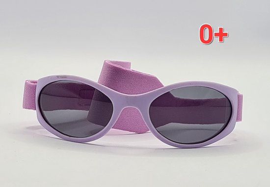 Babyzonnebril met etui en doekje / maat 2-18 maanden / antislip baby bril K 111 kat 3 Lichtpaars paars kleur UV 400 / Lichtpaars + bijpassende kleur single belight / kraamcadeau meisje / lunettes de soleil bébé / Aland optiek / zonnebril kind van Aland Optiek — afbeelding 2