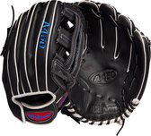 Wilson - A450 - WBW10017612 - MLB - Honkbalhandschoen - Jeugdmodel - Leer - Open Web - Zwart-Wit - 12 inch