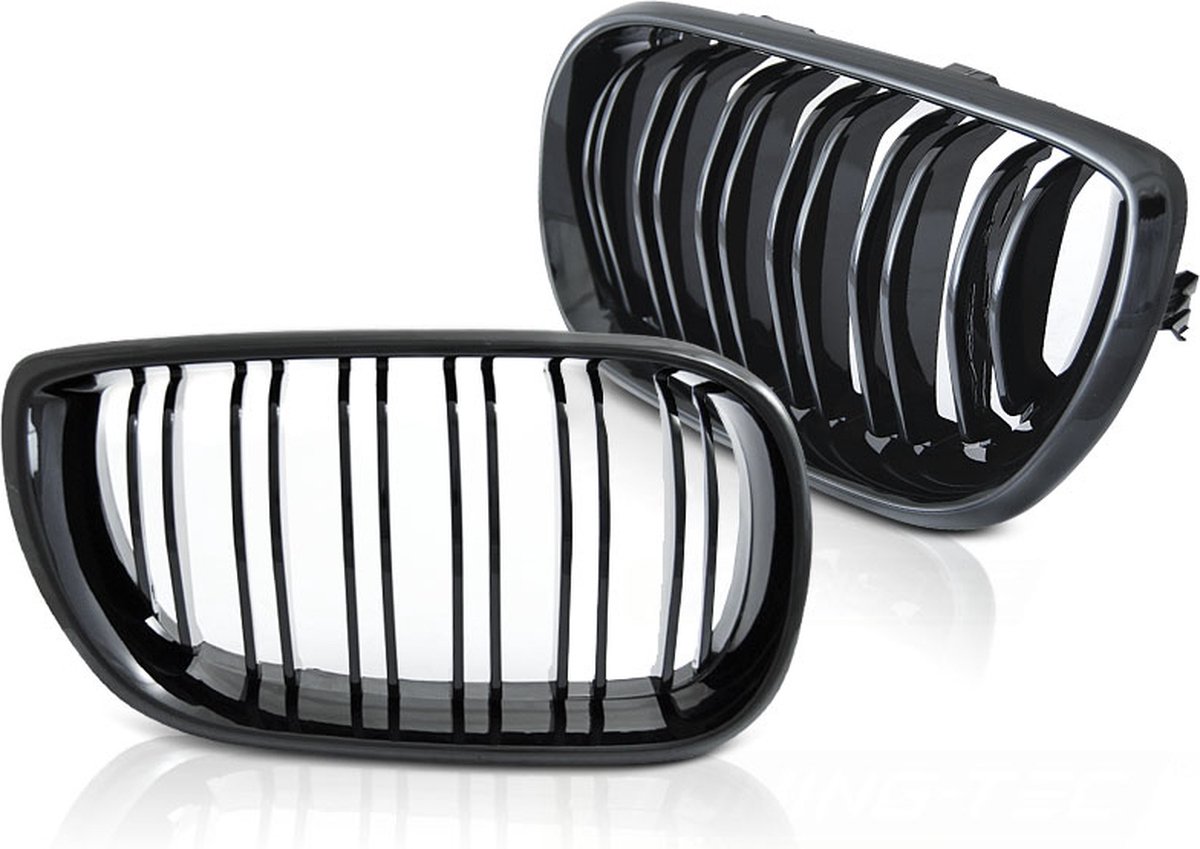 Ricoy Glans Zwarte Dual Lat Nieren Voor Grille Voor E46 3 Serie 4 DEUR 4D 2002-2005 LCI Facelift