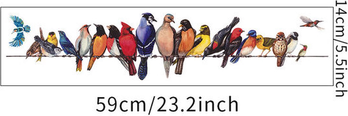 Stickerkamer® - Muursticker oiseaux - Stickers muraux - Sticker fenêtre  oiseaux 