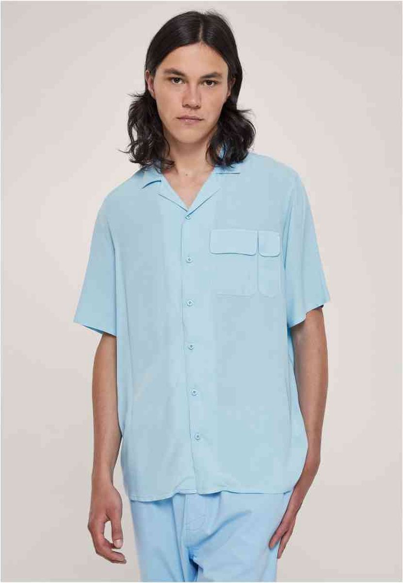 Urban Classics Viscose Camp Overhemd S Blauw
