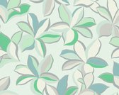 GRAFISCHE BLOEMEN BEHANG | Modern - groen wit blauw zilver - A.S. Création House of Turnowsky