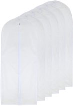 Kledingzak helder voor lange jurk 60 cm x 153 cm vlindervaas kledingzakken met geleide volledige sluiting stofbescherming voor kleding opslag kast verpakking van 6